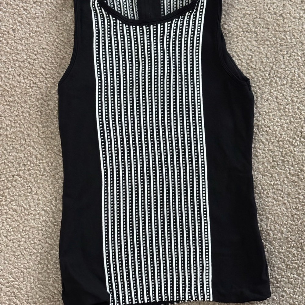 Elegant Black and White Striped Women's Tank Top